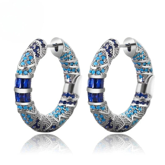 Icy Spark Hoop Earrings | White Gold 16k