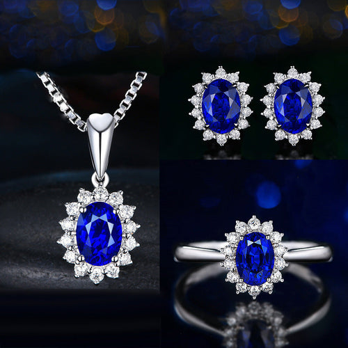 Sophia Fleurane Blue Set | White Gold 16k