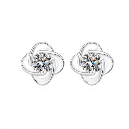 Seren Clover Loop Set | White Gold 16k