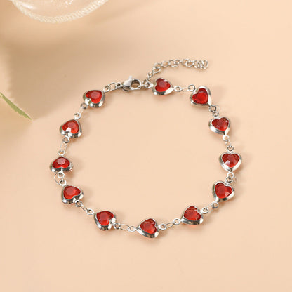 Ophelyra Garnetelle Bracelet | White Gold 14k