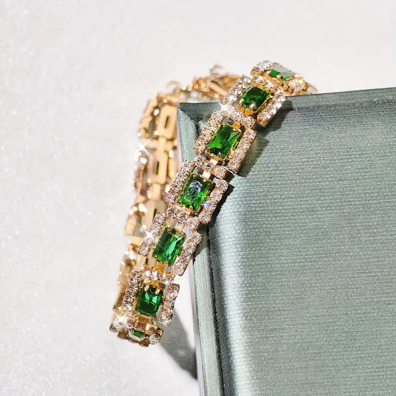 Emerald Green Statement Bracelet | Gold 18k