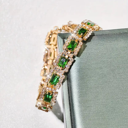 Emerald Green Statement Bracelet | Gold 18k