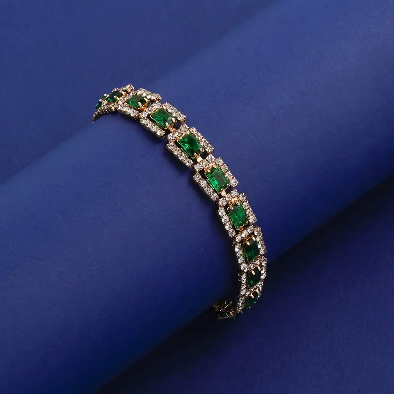 Emerald Green Statement Bracelet | Gold 18k