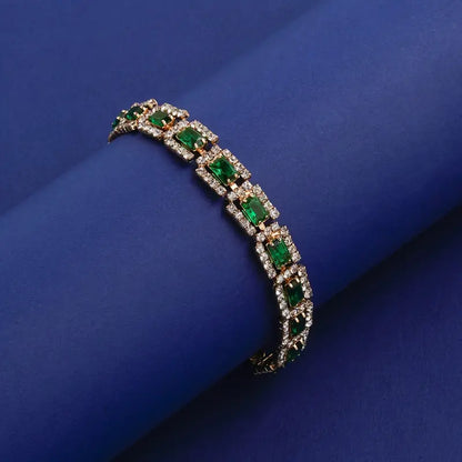 Emerald Green Statement Bracelet | Gold 18k
