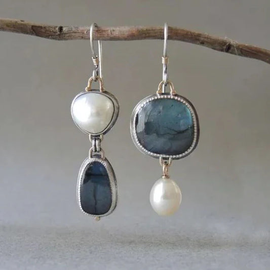 Celestial Vintage Earrings | White Gold 14k