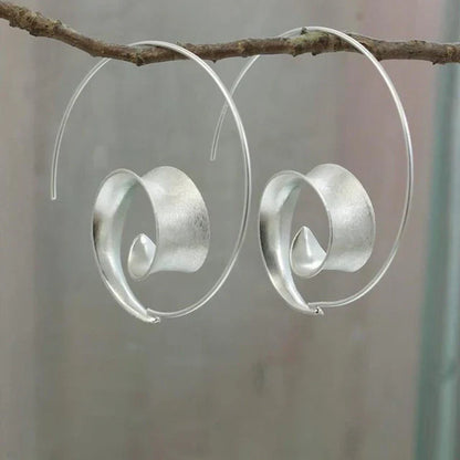 Spiral Shaped Earrings | White Gold 14k