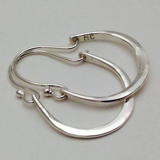 Lunar Halo Hoop Earrings | White Gold 14k