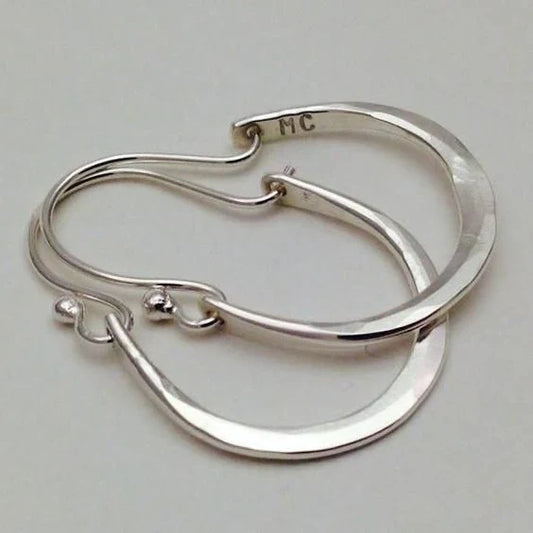 Lunar Halo Hoop Earrings | White Gold 14k