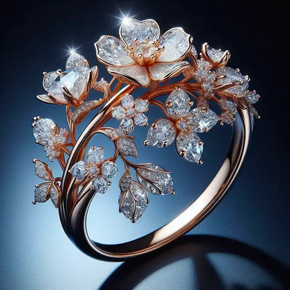 Bright Radiant Bloom Ring | Rose Gold 18k