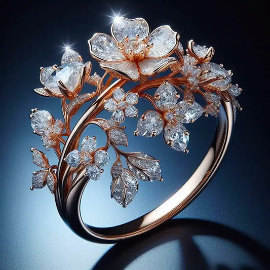 Bright Radiant Bloom Ring | Rose Gold 18k