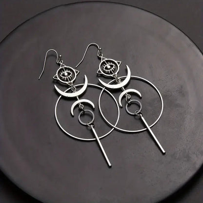Vintage Boho Dangling Earrings | White Gold 16k