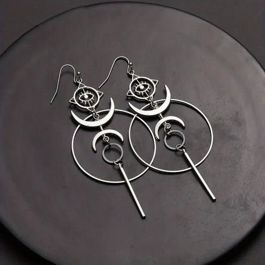 Vintage Boho Dangling Earrings | White Gold 16k