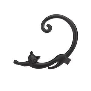 Silver Whisker Charm Earrings | White Gold 14k